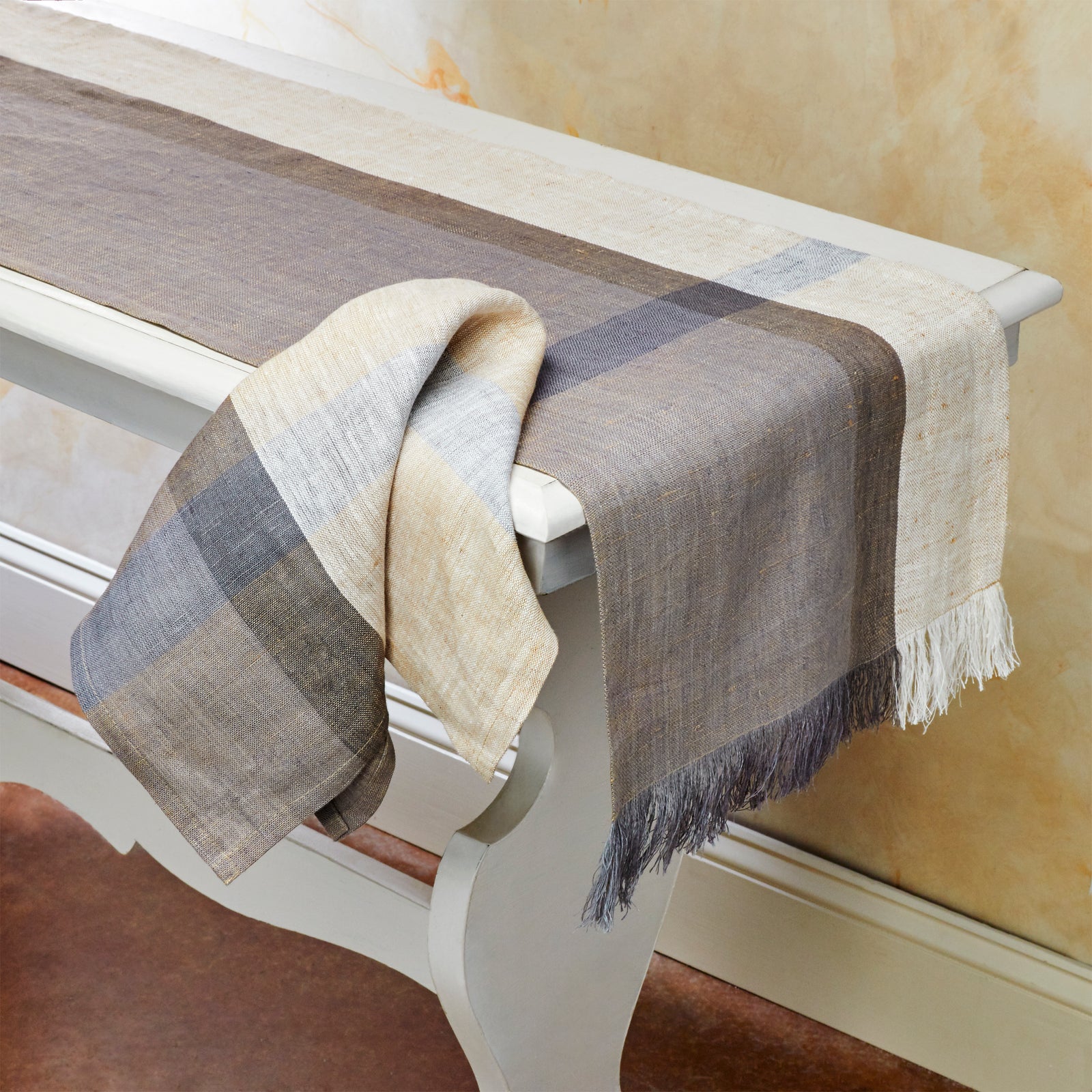 Flax Linen Table Runners | Handwoven | Cafe Con Leche