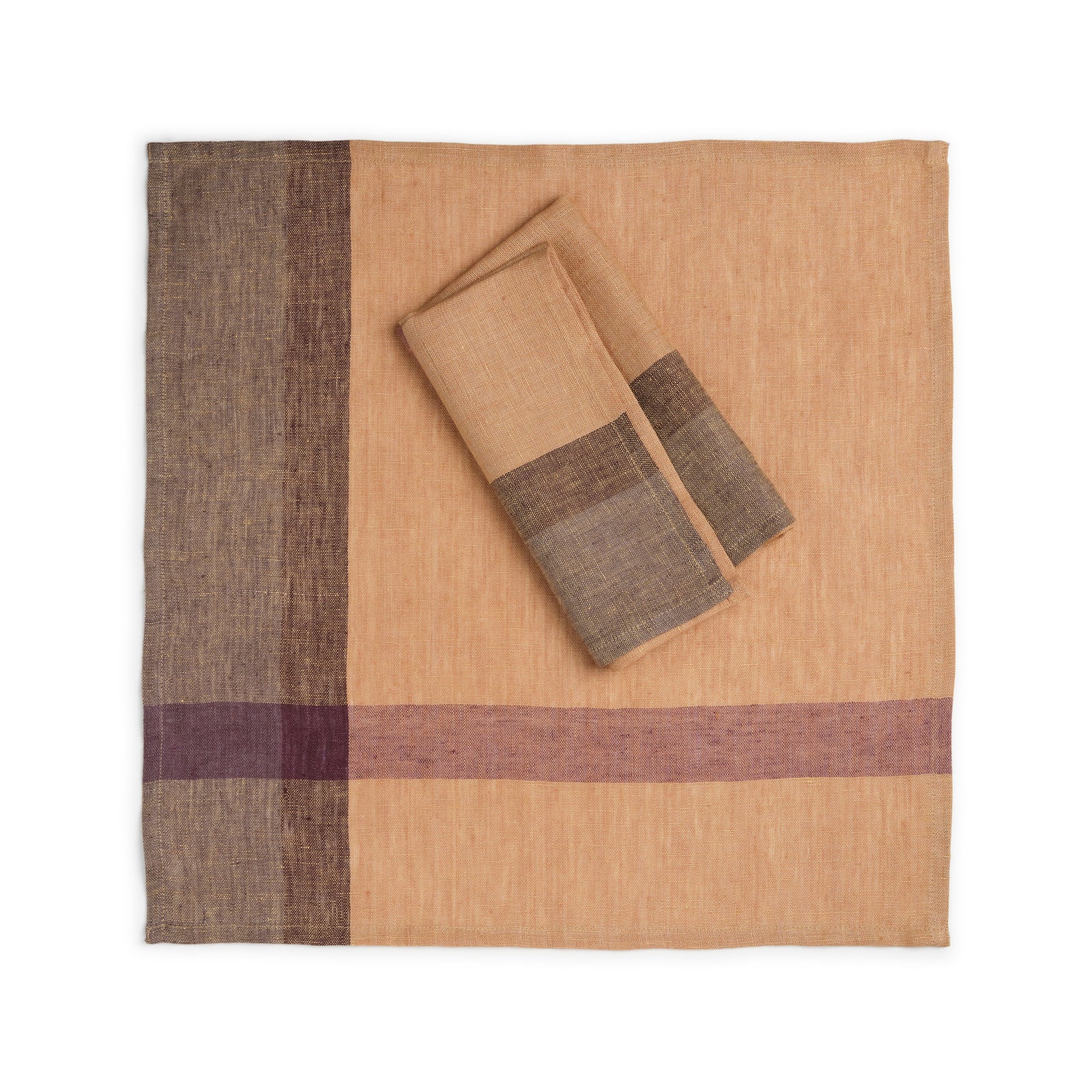 Handwoven Flax Linen Napkins, Set of 2 | 20" × 20" | Flaxline | Golden Raisin