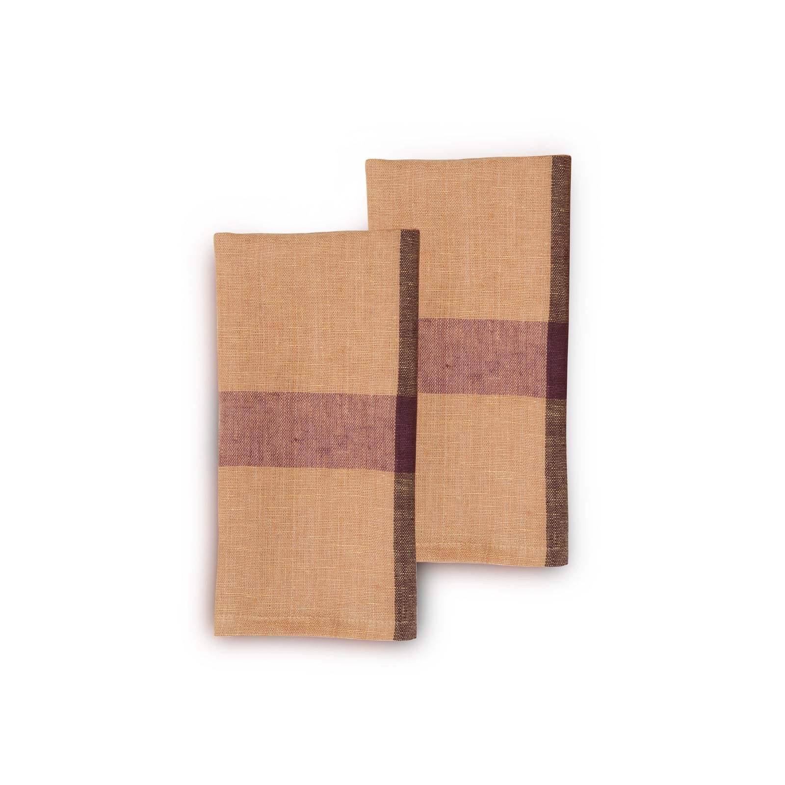 Handwoven Flax Linen Napkins, Set of 2 | 20" × 20" | Flaxline | Golden Raisin
