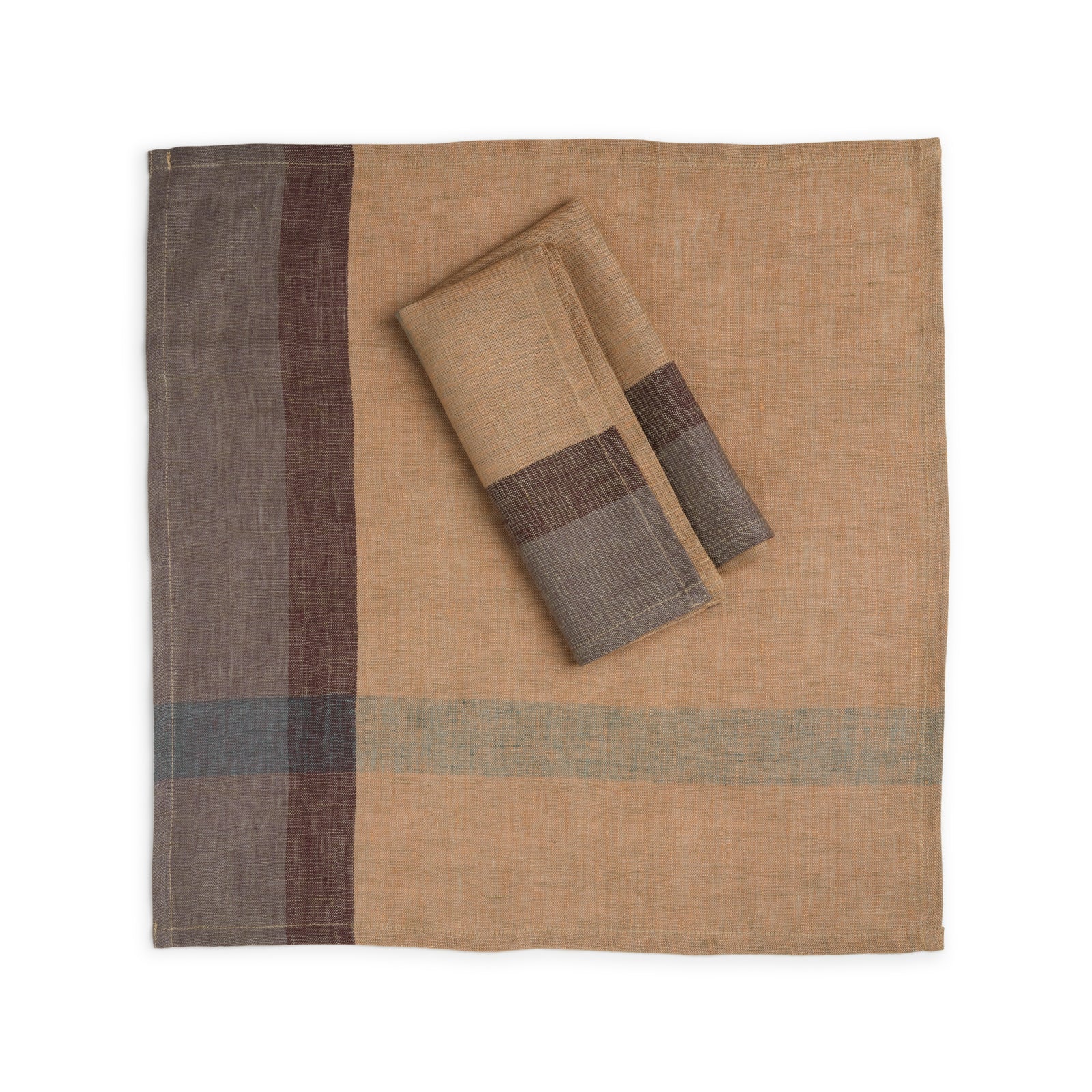 Handwoven Flax Linen Napkins, Set of 2 | 20" × 20" | Flaxline | Olive Crostini