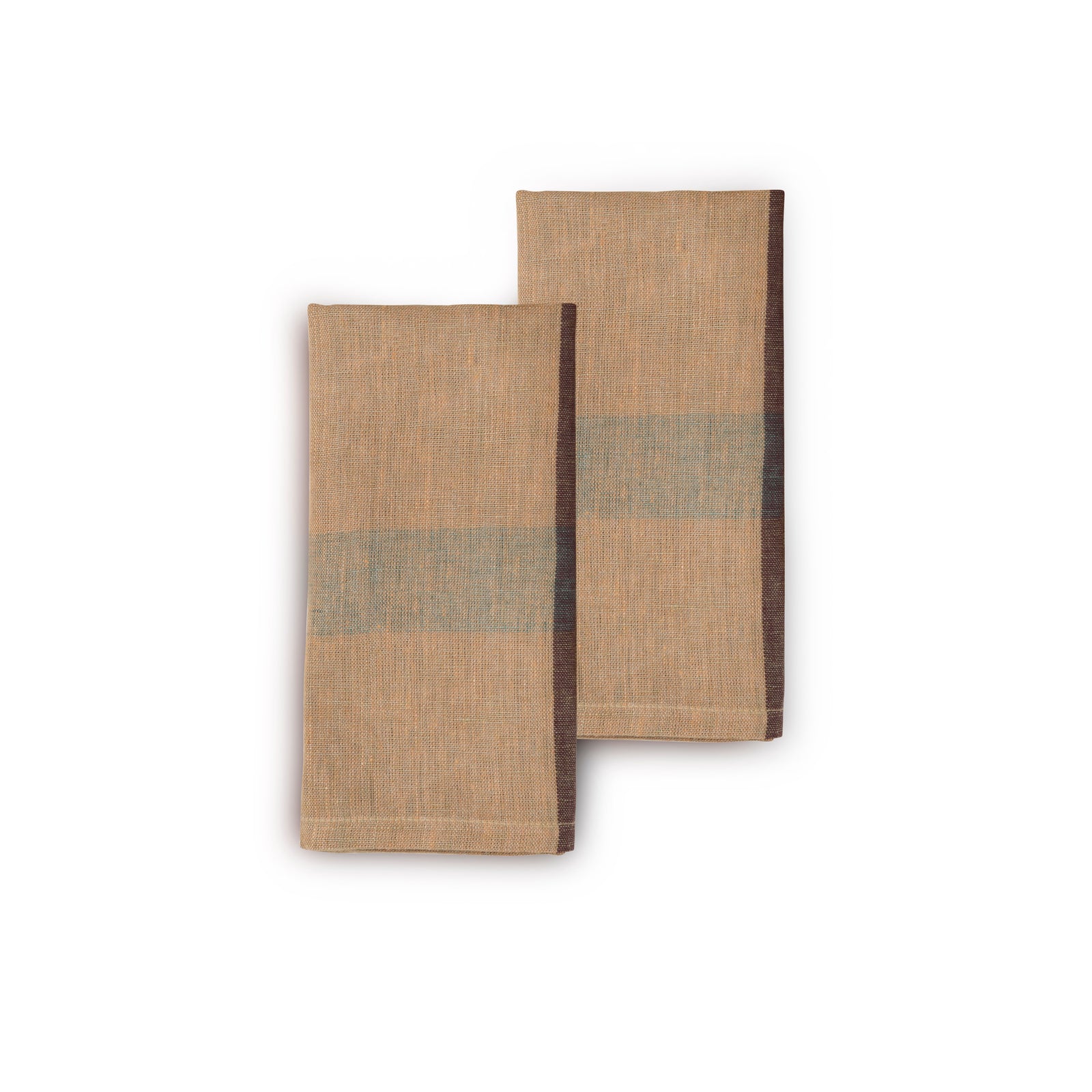Handwoven Flax Linen Napkins, Set of 2 | 20" × 20" | Flaxline | Olive Crostini