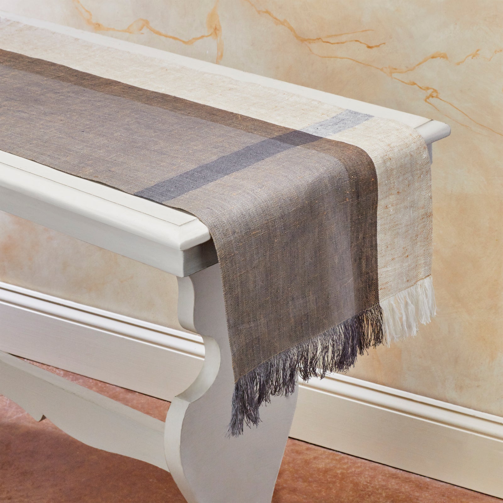 Flax Linen Table Runners | Handwoven | Cafe Con Leche