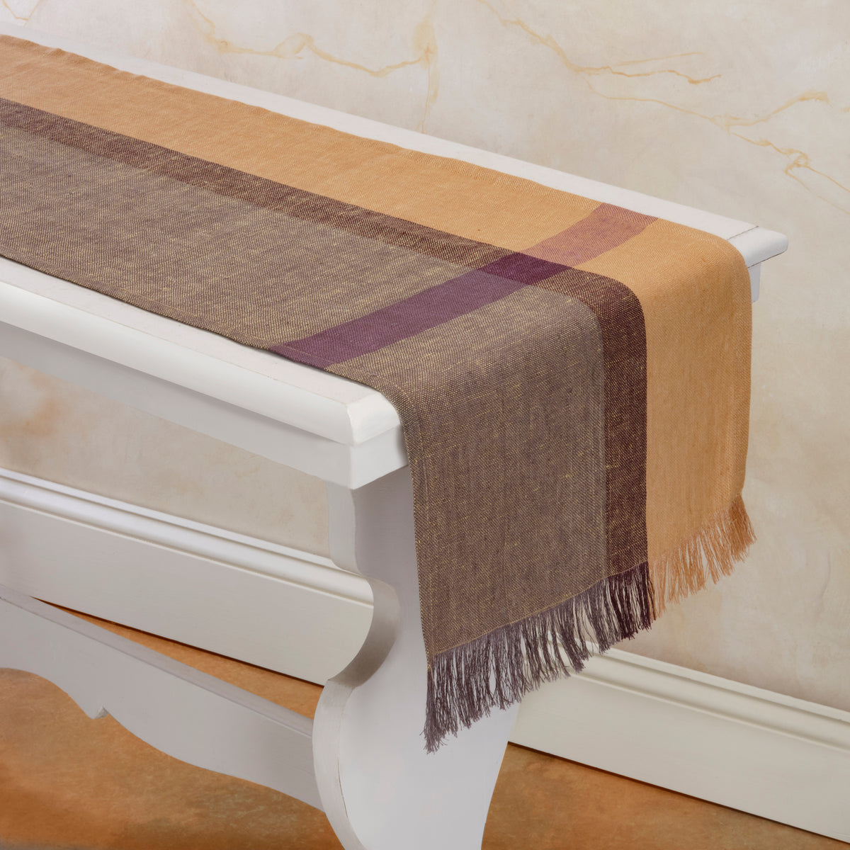 Flax Linen Table Runners | Handwoven | Golden Raisin