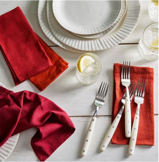 Handwoven Cotton Napkins, Set of 4 | 16" × 16" | Interplay | Auburn