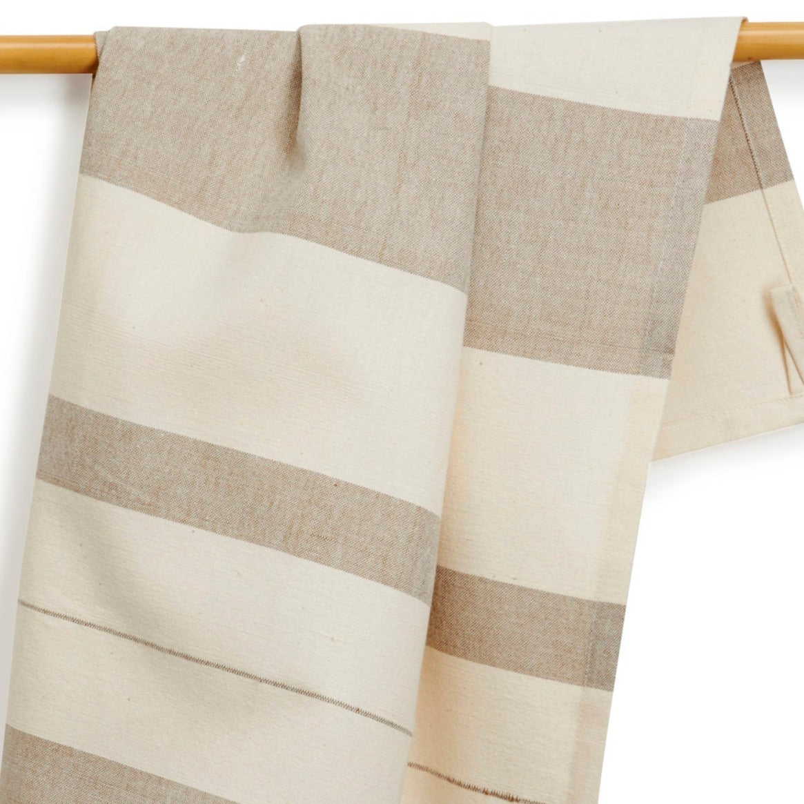 Cotton Kitchen Towel | Handwoven | Field Stripe | Bay Leaf