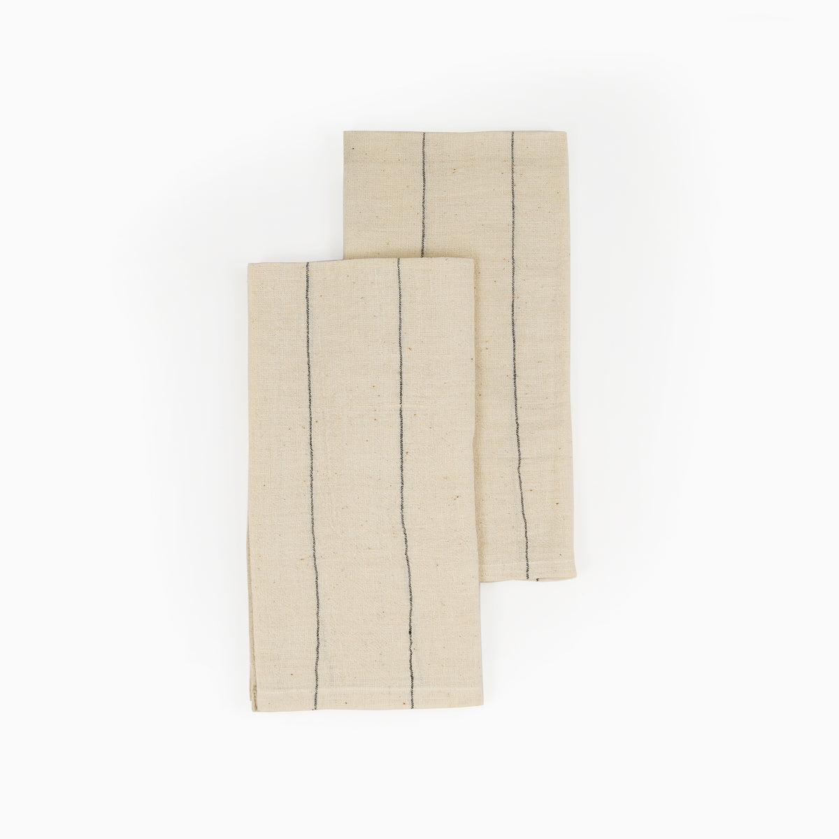Handwoven Organic Cotton Napkins, Set of 2 | 20" × 20" | Believe Black