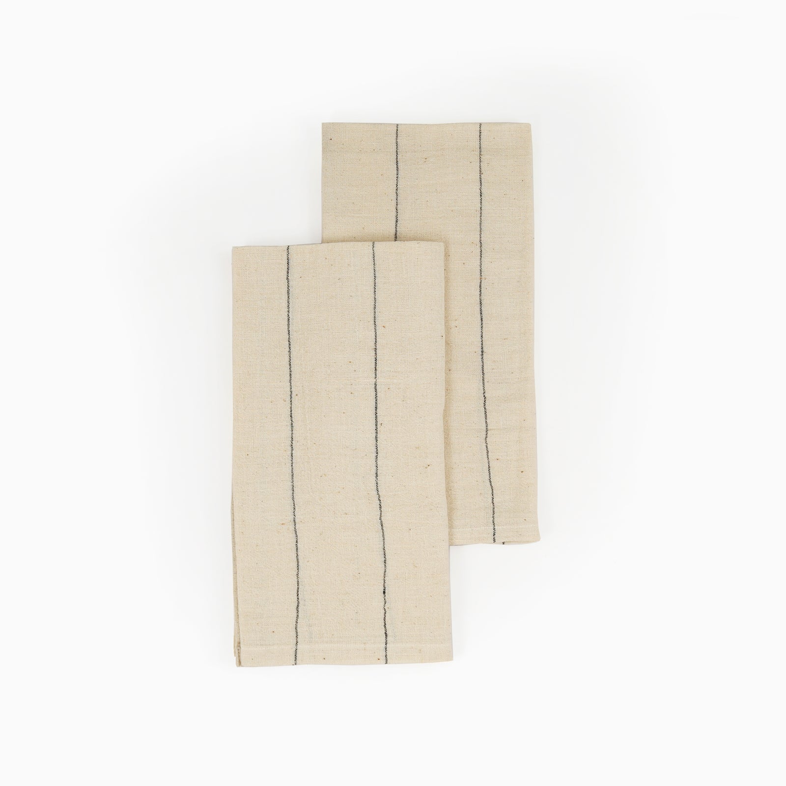 Handwoven Organic Cotton Napkins, Set of 2 | 20" × 20" | Believe Black