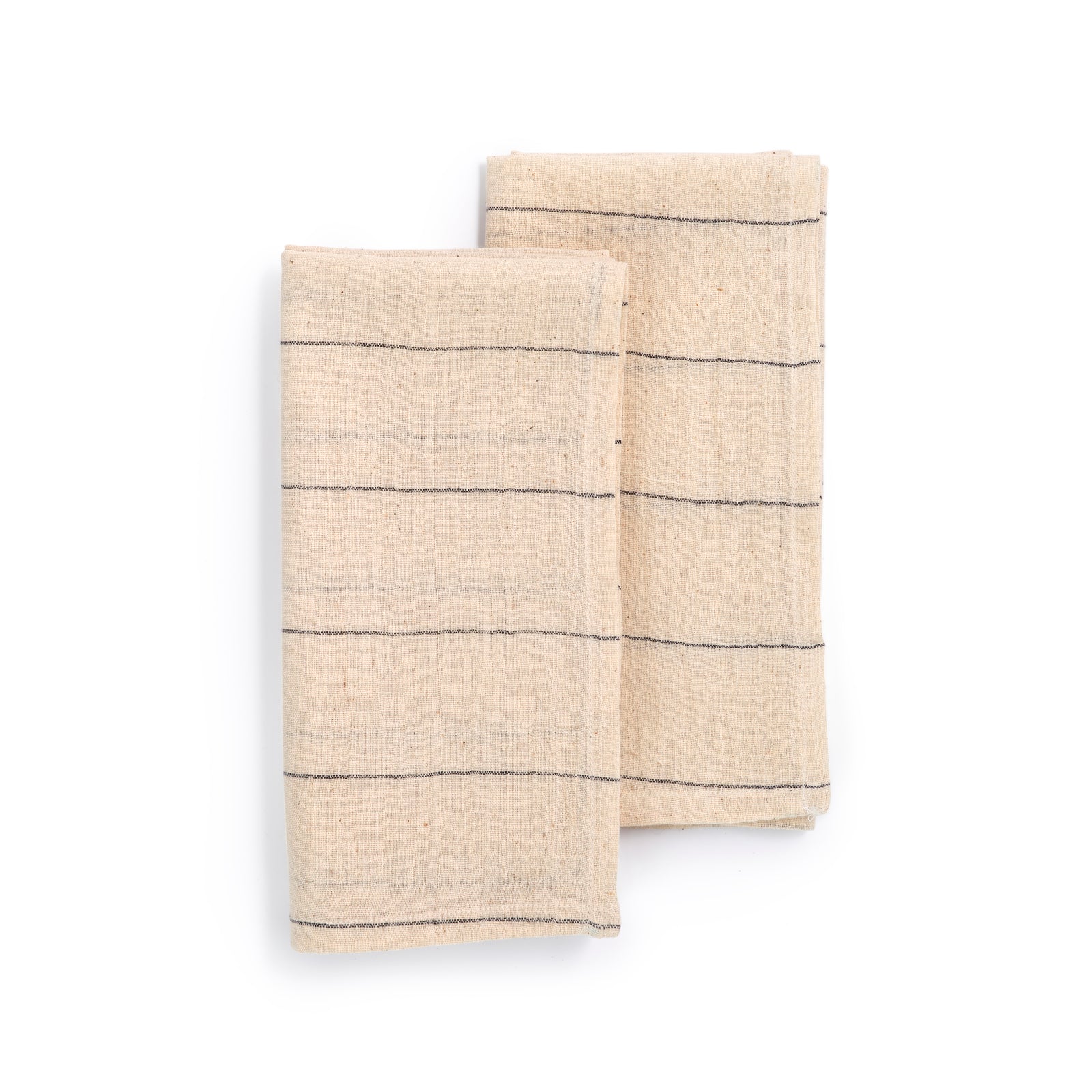 Handwoven Organic Cotton Napkins, Set of 2 | 20" × 20" | Believe Black