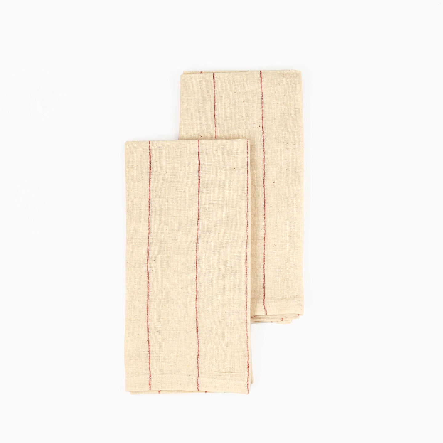 Handwoven Organic Cotton Napkins, Set of 2 | 20" × 20" | Believe Red