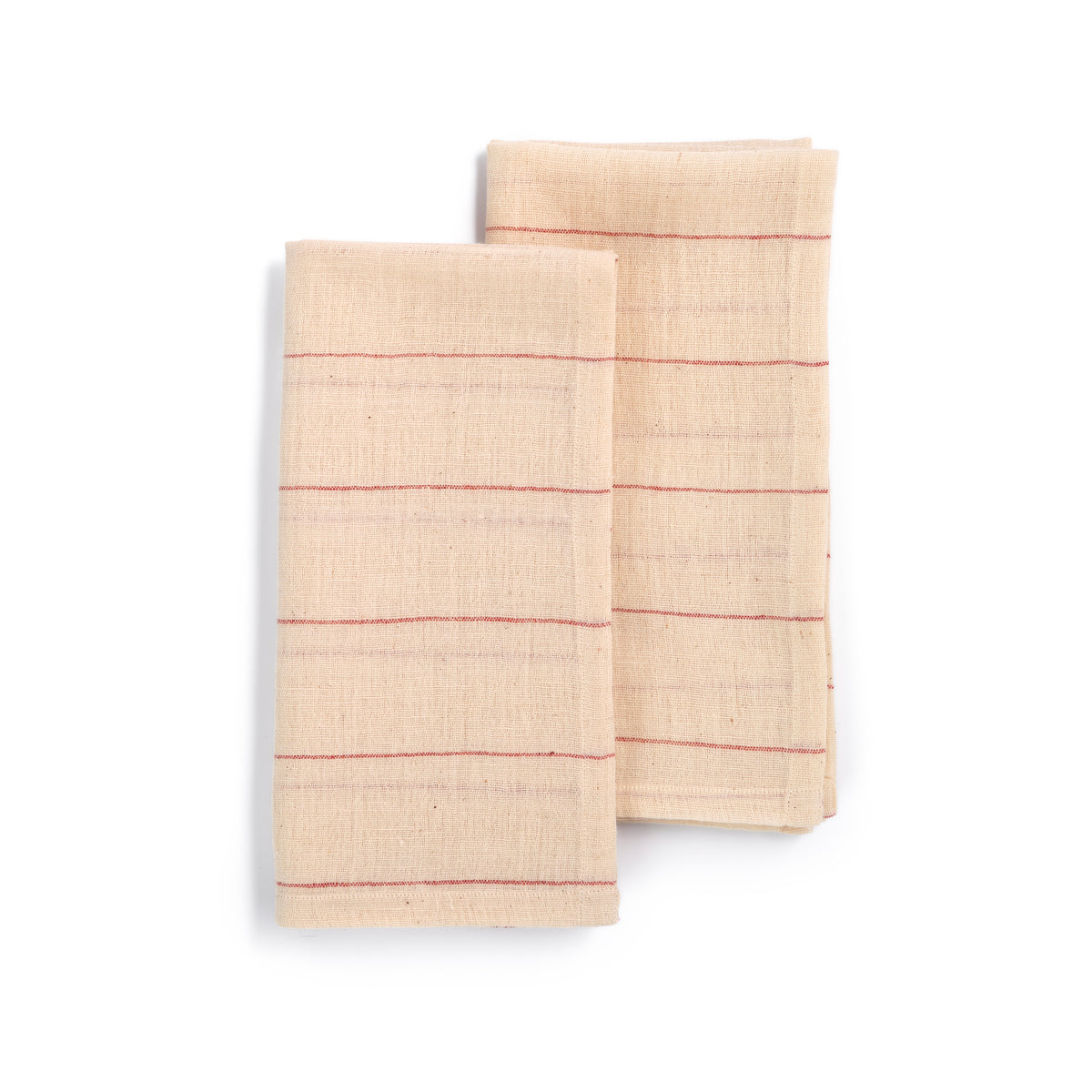 Handwoven Organic Cotton Napkins, Set of 2 | 20" × 20" | Believe Red