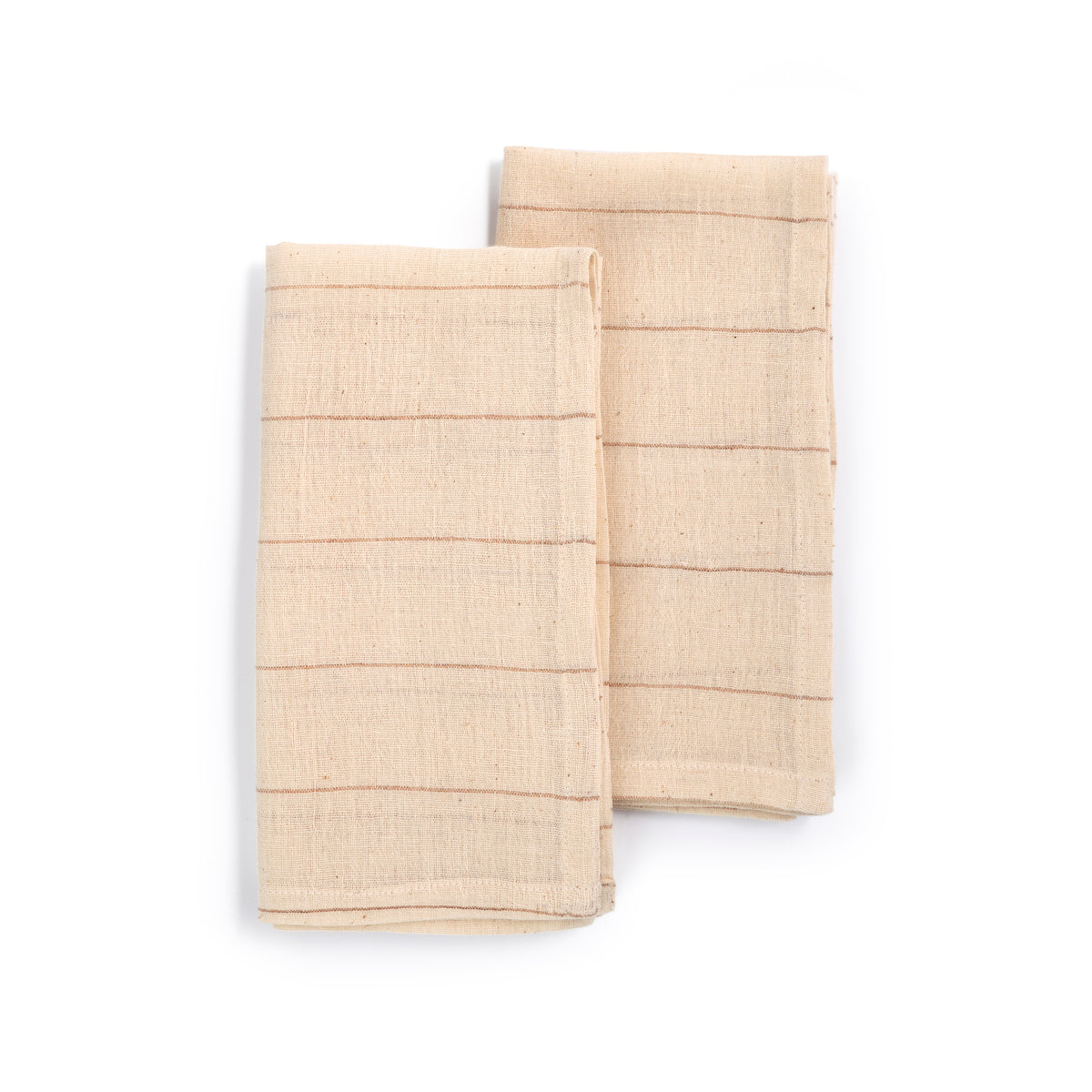 Handwoven Organic Cotton Napkins, Set of 2 | 20" × 20" | Believe Sand
