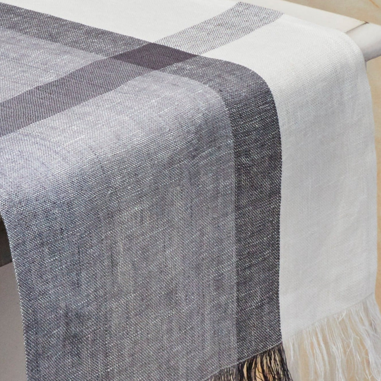Flax Linen Table Runners | Handwoven | Blue Corn
