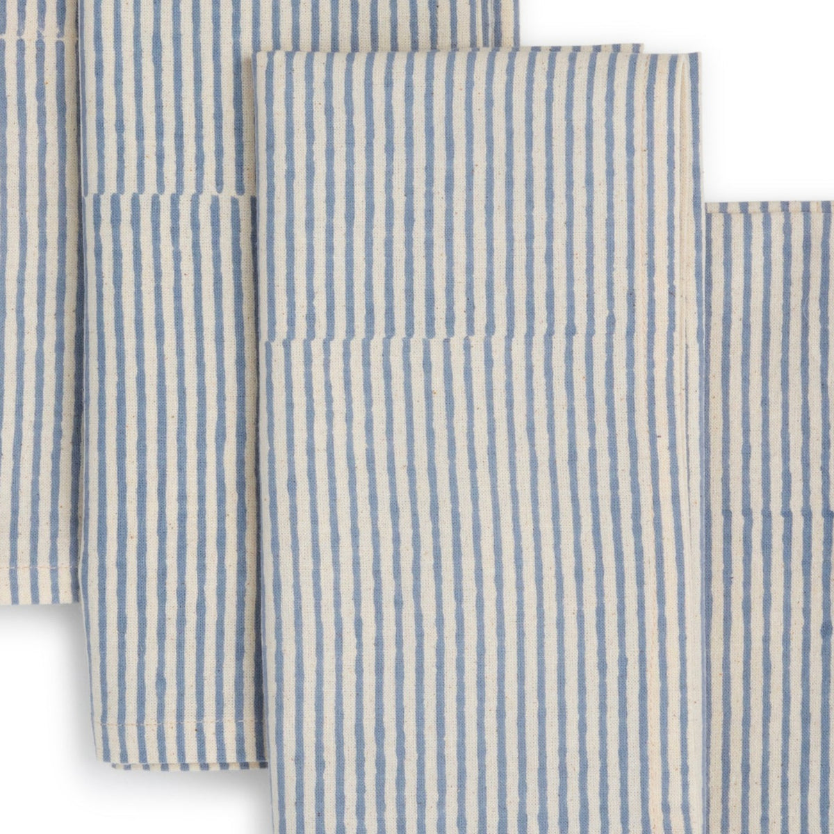 Hand Block Printed Cotton Napkins, Set of 4 | 18″×18″ | Axis | Blue Moon