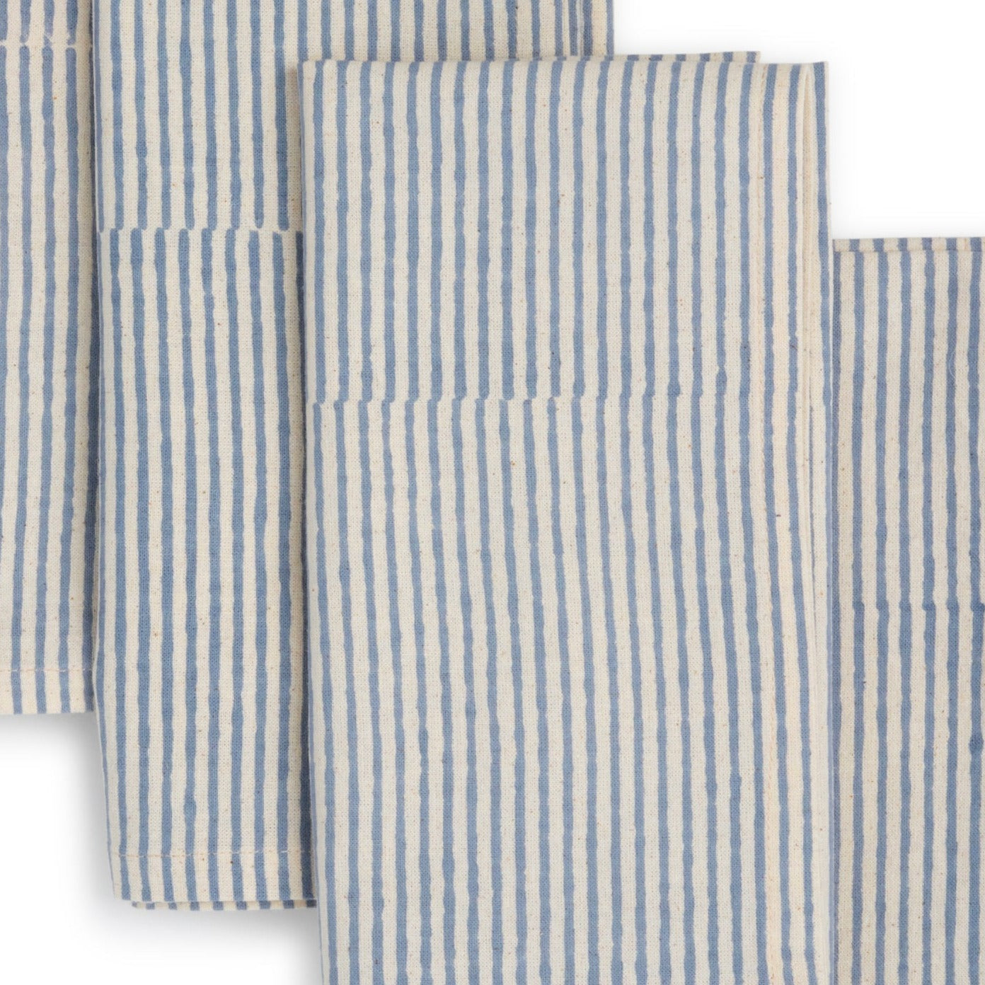 Hand Block Printed Cotton Napkins, Set of 4 | 18″×18″ | Axis | Blue Moon