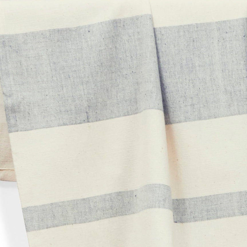 Cotton Kitchen Towel | Handwoven | Field Stripe | Blueberry