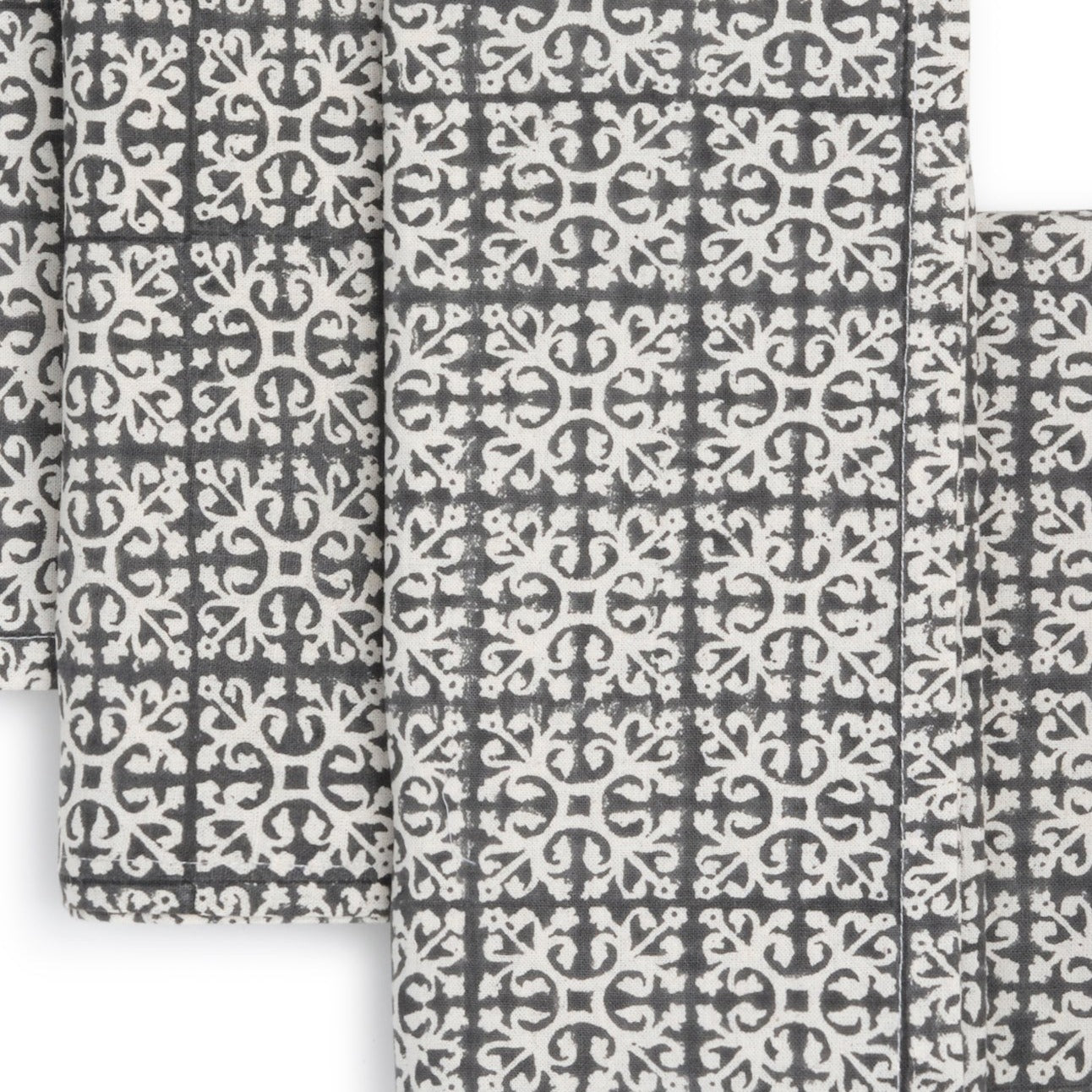 Hand Block Printed Cotton Napkins, Set of 4 | 18″×18″ | Axis | Brownie