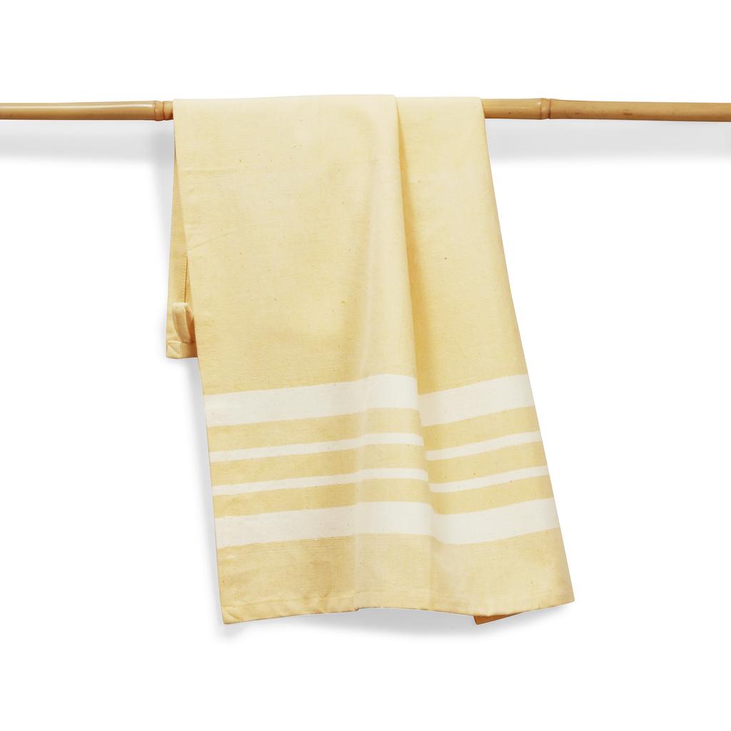 Cotton Kitchen Towel | Handwoven | Scandi Stripe | Butter