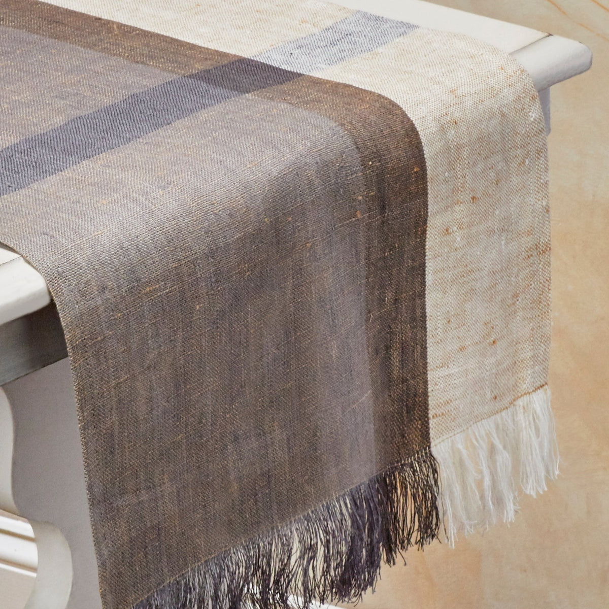 Flax Linen Table Runners | Handwoven | Cafe Con Leche