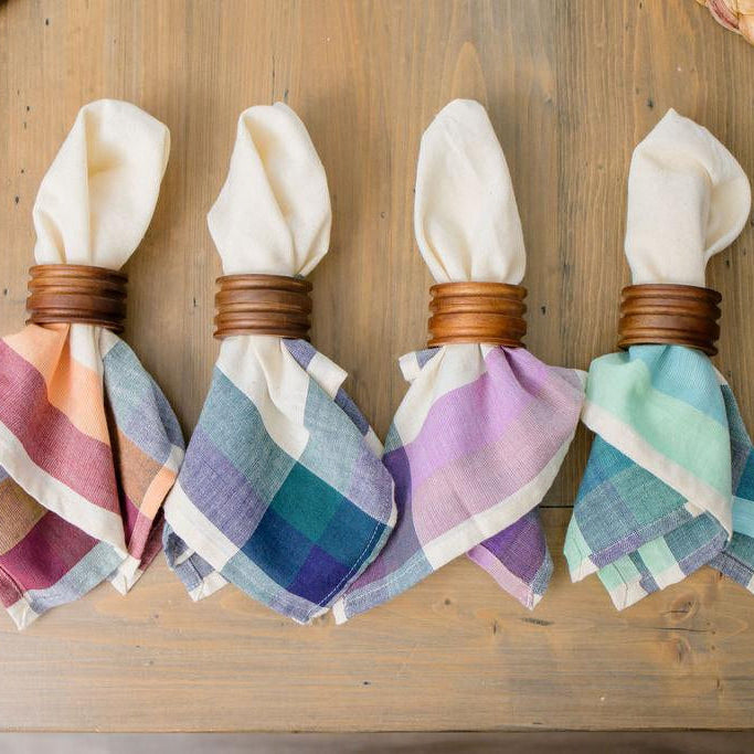 Handwoven Cotton Napkins, Set of 4 | 16" × 16" | Harmonic | Clove