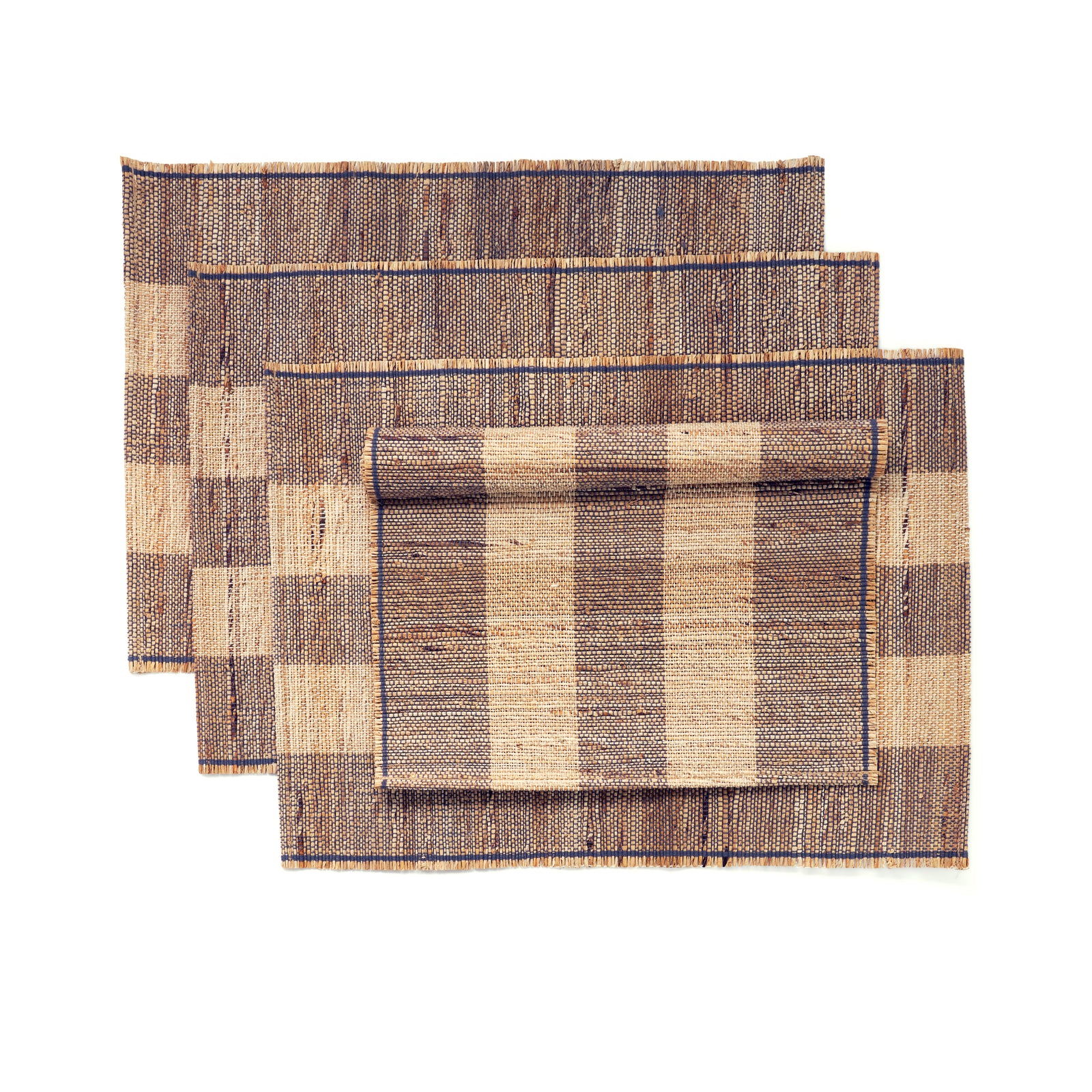 Banana Stem Fiber Placemats, Set of 4 | Handwoven & Biscotti | Dark Chocolate