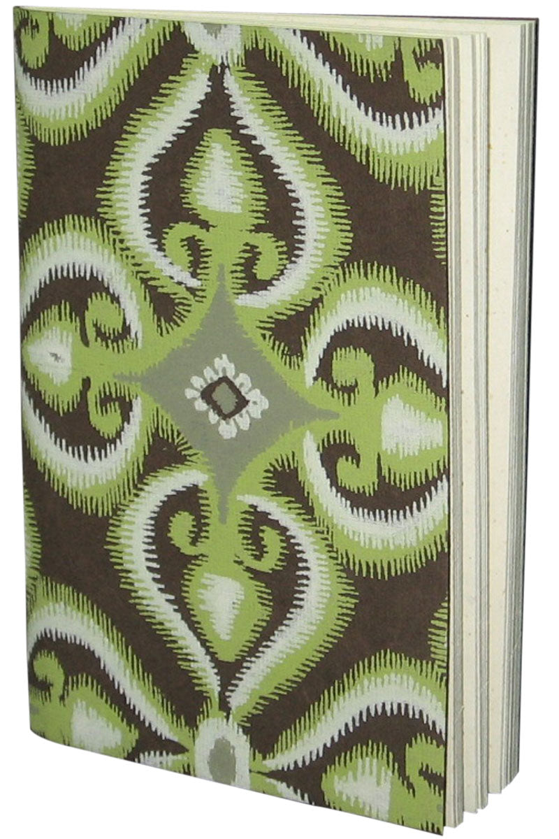 Tree-Free Recycled Cotton Paper Journals | Hand Screen Printed | Green Geometry