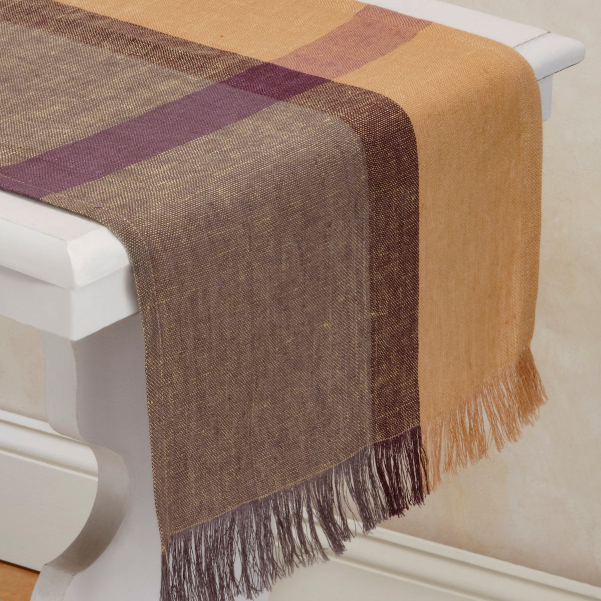 Flax Linen Table Runners | Handwoven | Golden Raisin