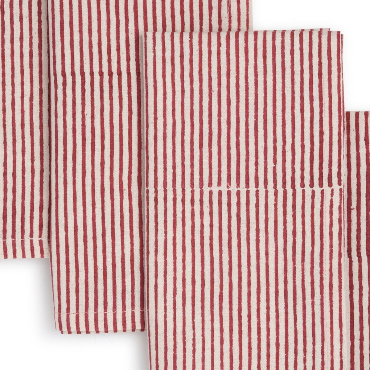 Hand Block Printed Cotton Napkins, Set of 4 | 18″×18″ | Axis | Hibiscus