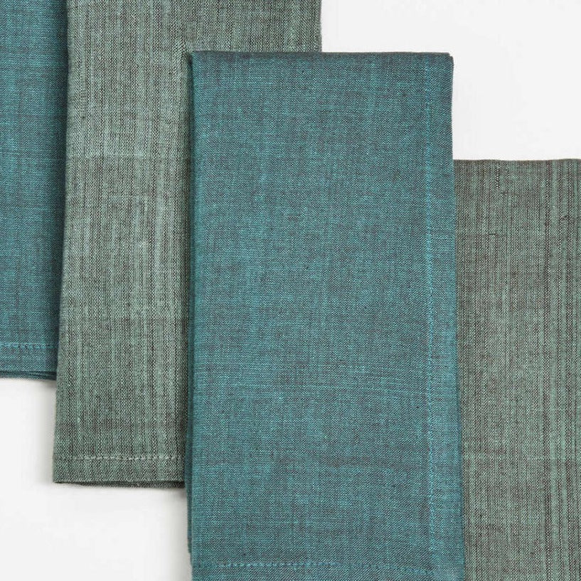 Handwoven Cotton Napkins, Set of 4 | 16" × 16" | Interplay | Metallic