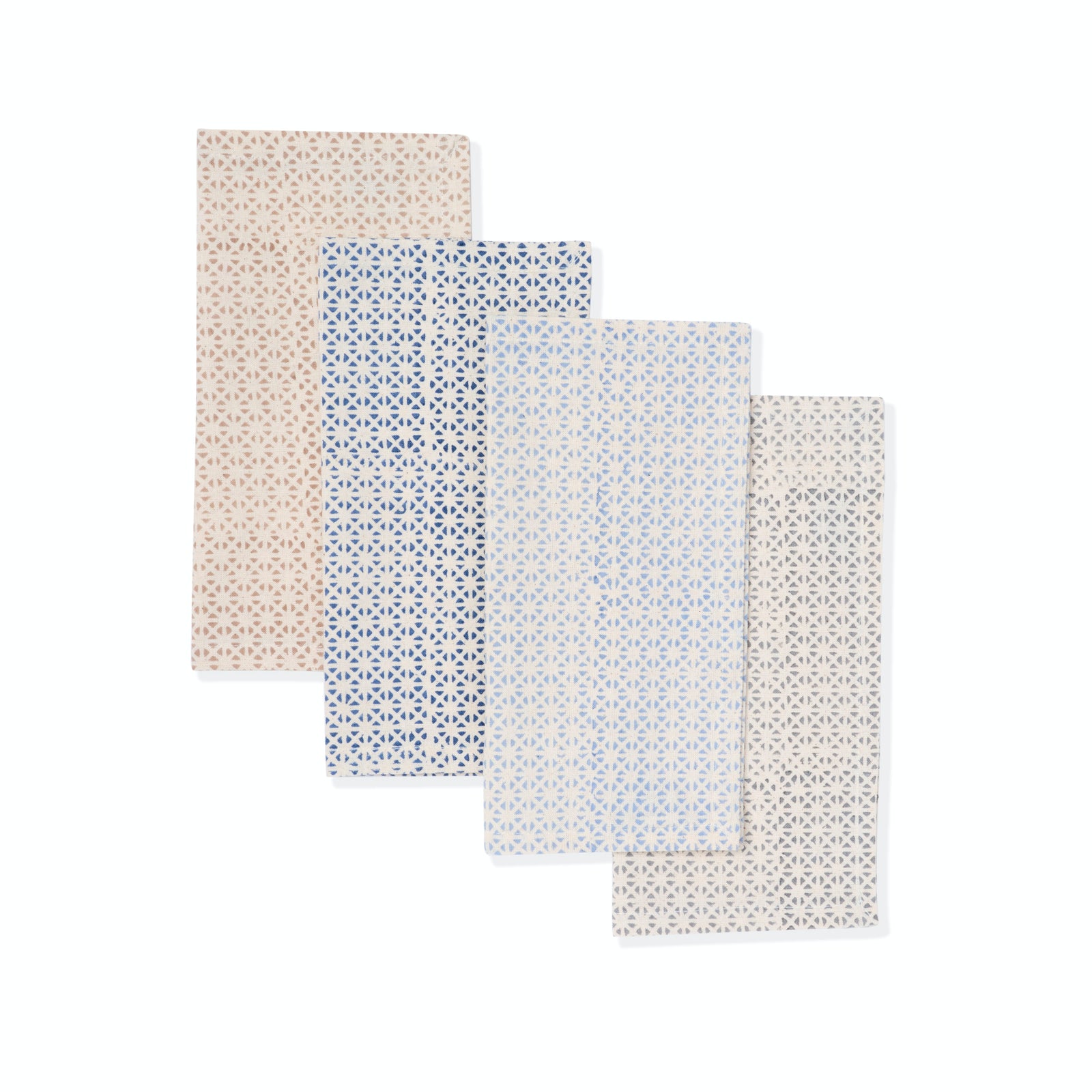 Hand Block Printed Cotton Napkins, Set of 4 | 9"x9" | Impressions | Mirth
