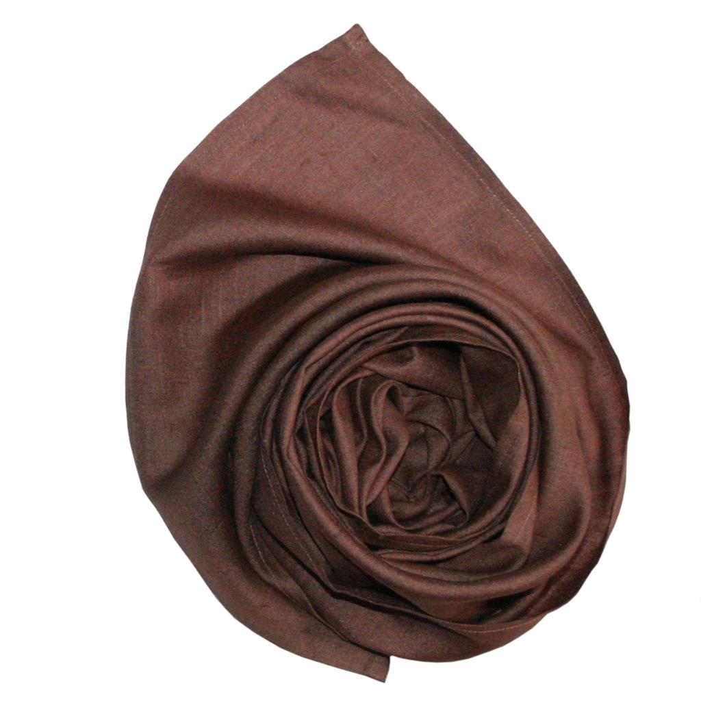 Eri & Tussar Silk Handwoven Scarf | Mocha