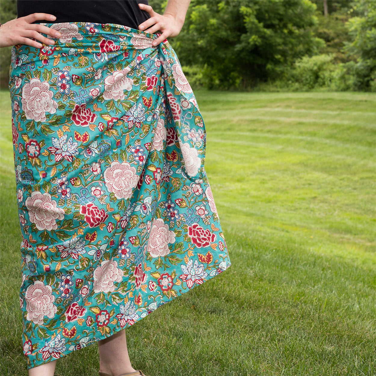 Hand Screen Printed Cotton Sarongs | Fair Trade Beach Wraps | Mojito