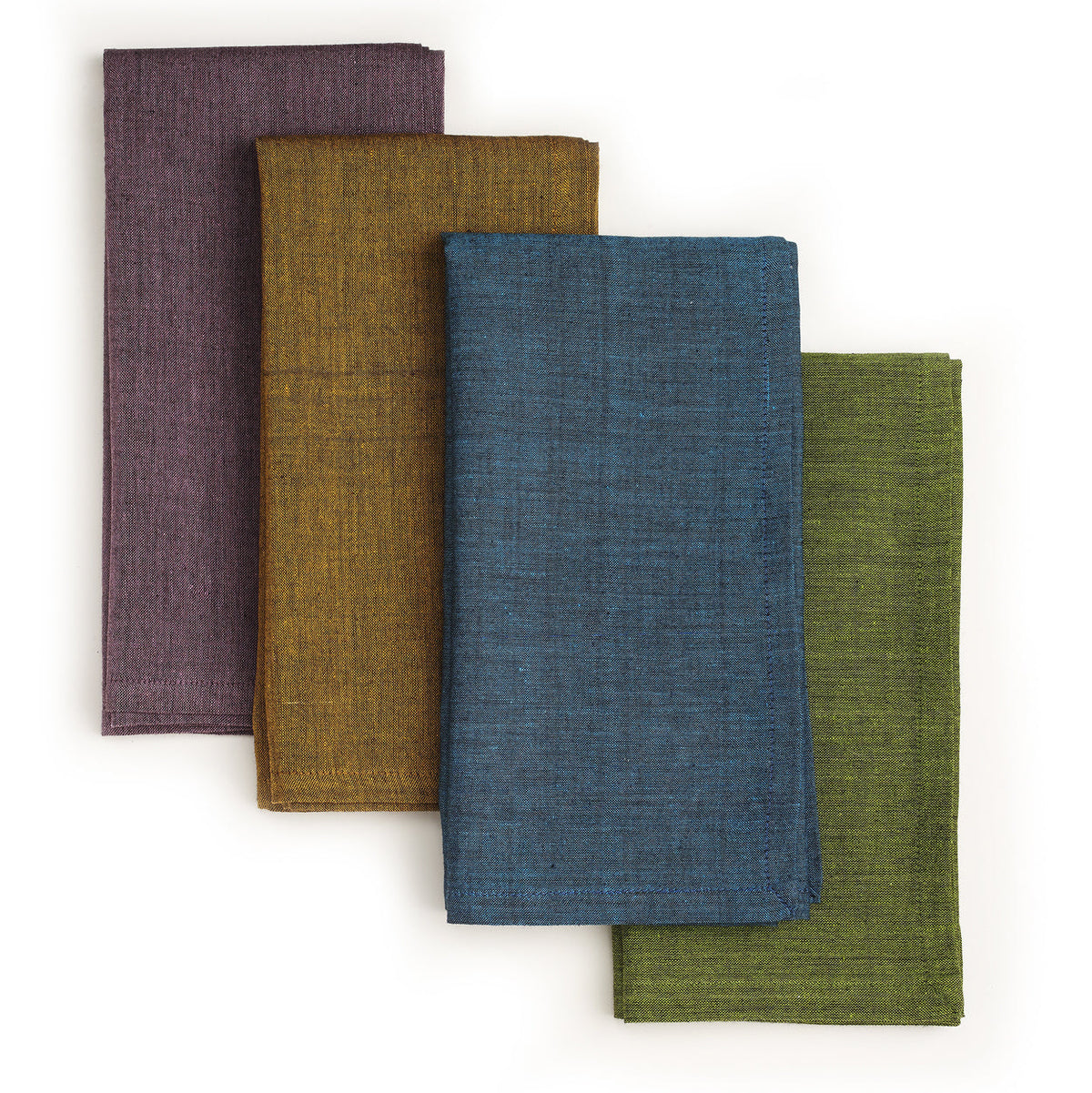 Handwoven Cotton Napkins, Set of 4 | 16" × 16" | Interplay | Gems