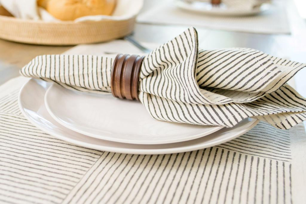 Hand Block Printed Cotton Napkins, Set of 4 | 18″×18″ | Axis | Night Sky