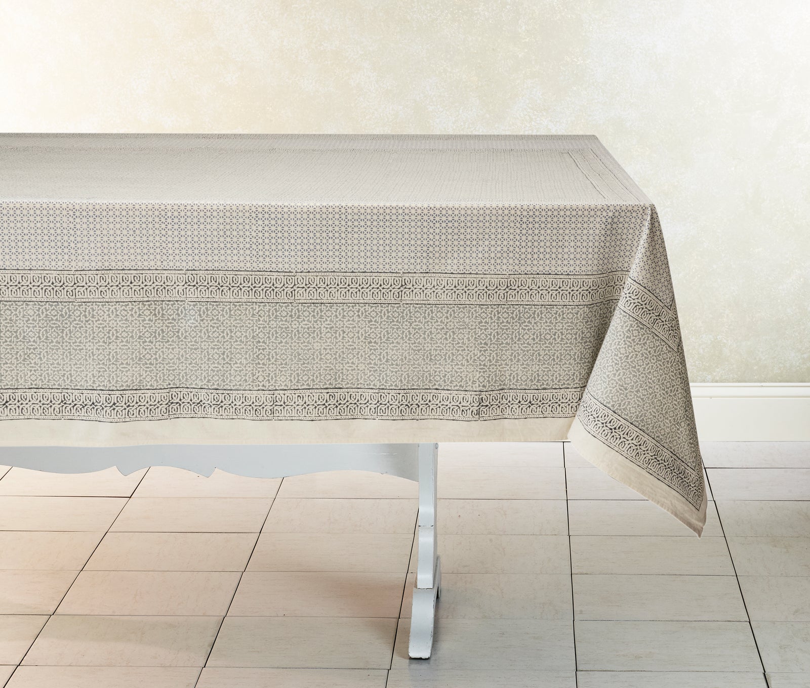 Hand Block Printed Kora Cotton Tablecloths | Stories in Print | Opal Garden