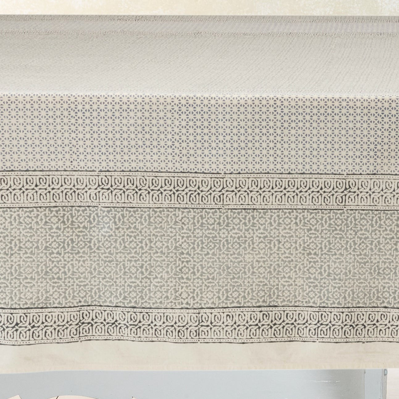 Hand Block Printed Kora Cotton Tablecloths | Stories in Print | Opal Garden