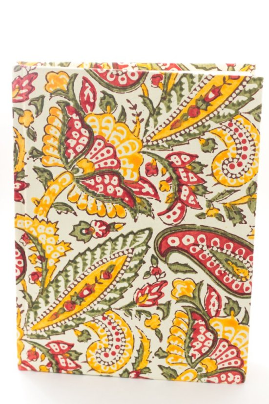 Tree-Free Recycled Cotton Paper Journals | Hand Screen Printed | Paisley