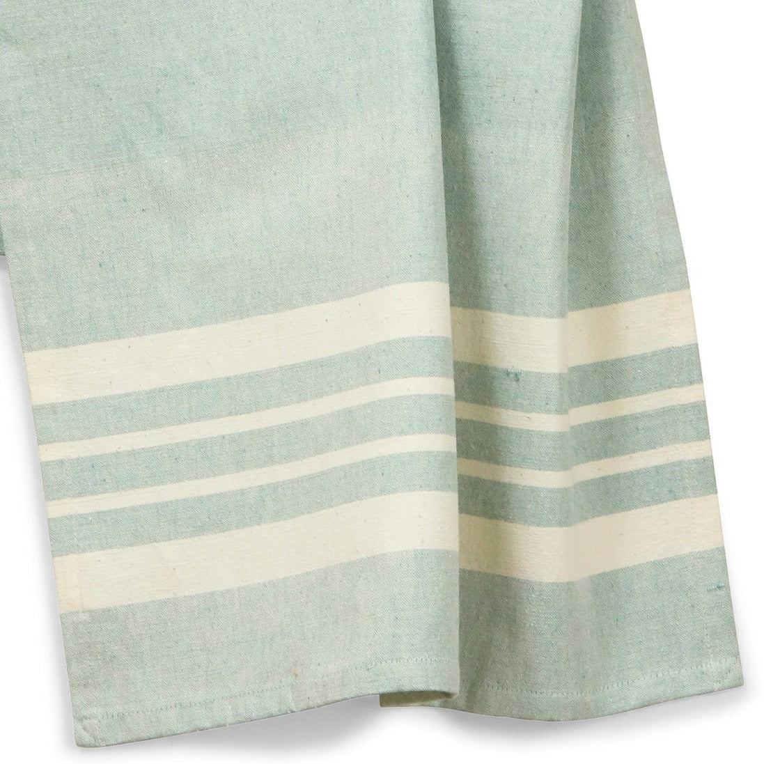 Cotton Kitchen Towel | Handwoven | Scandi Stripe | Parsley