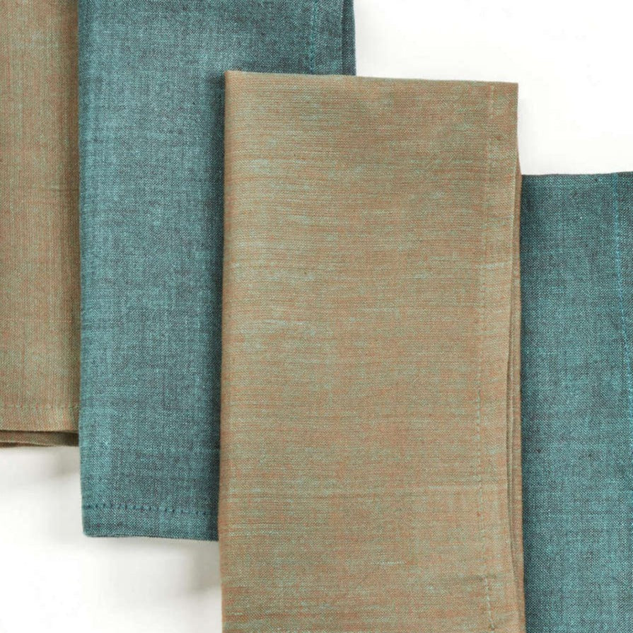 Handwoven Cotton Napkins, Set of 4 | 16" × 16" | Interplay | Patina