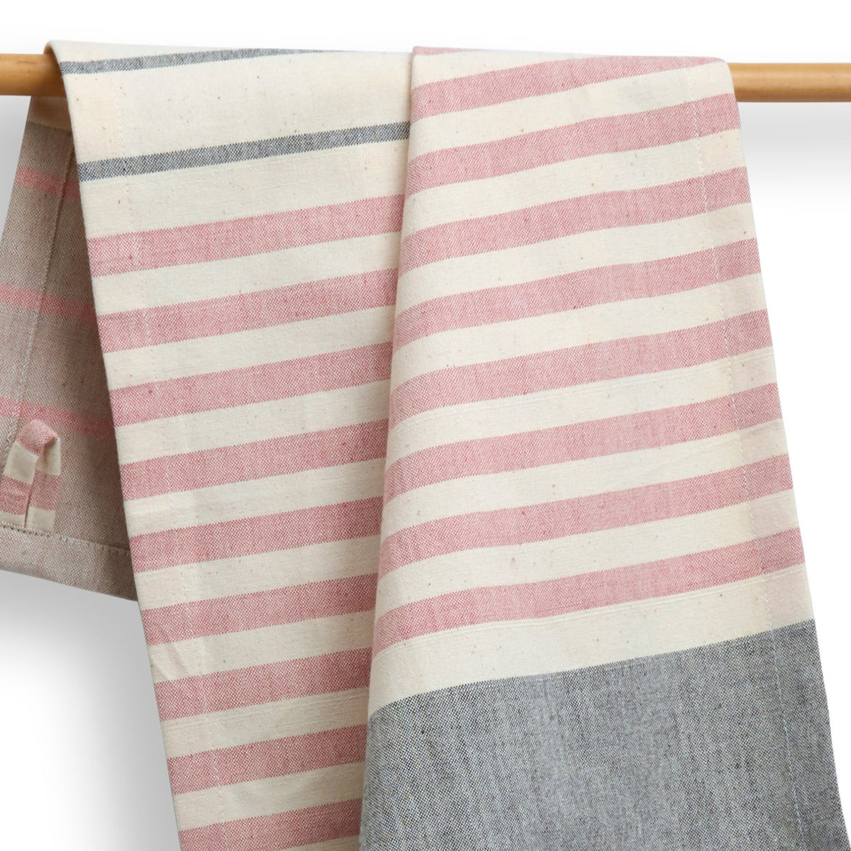 Cotton Kitchen Towels | Handwoven Airy Stripe | Peppercorn