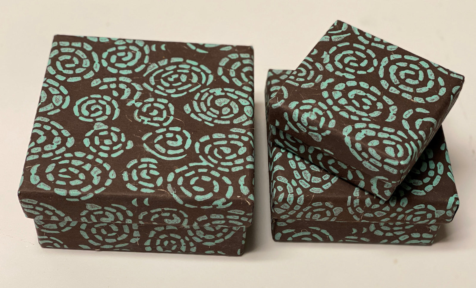 Tree-Free Recycled Cotton Paper Nesting Gift Boxes | Hand Screen Printed | Whirlpool