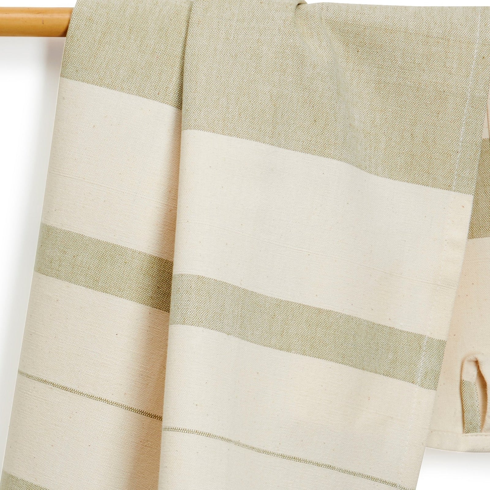 Cotton Kitchen Towel | Handwoven | Field Stripe | Sage