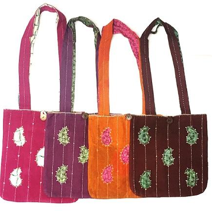 Hand-Embroidered Cotton Shoulder Bag | Seeds of Change