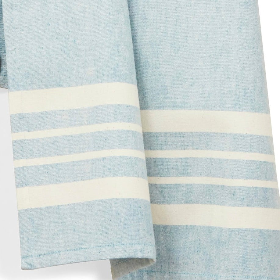 Cotton Kitchen Towel | Handwoven | Scandi Stripe | Sky