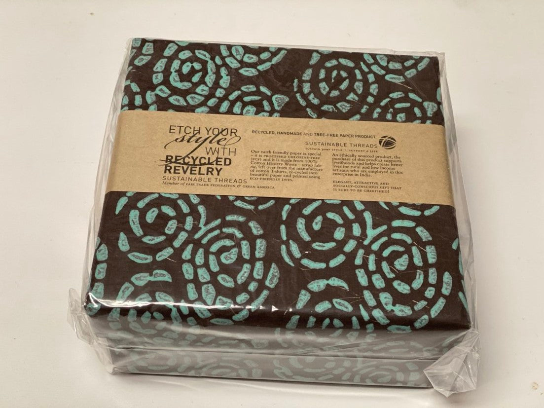 Tree-Free Recycled Cotton Paper Nesting Gift Boxes | Hand Screen Printed | Whirlpool