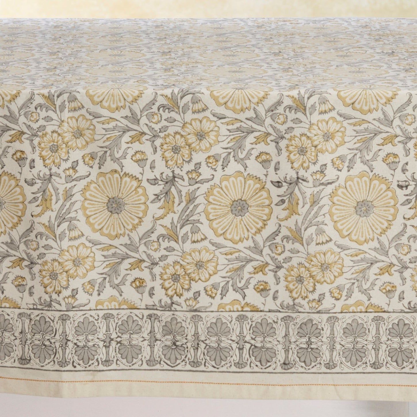 Hand Block Printed Kora Cotton Tablecloths | Stories in Print | Zinnia