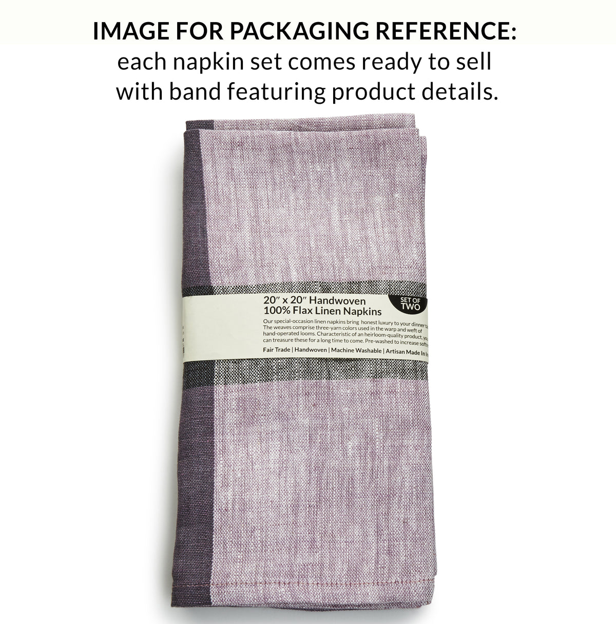 Handwoven Flax Linen Napkins, Set of 2 | 20" × 20" | Flaxline | Wild Rice