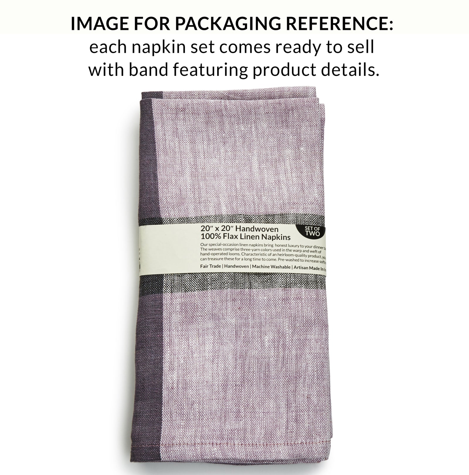Handwoven Flax Linen Napkins, Set of 2 | 20" × 20" | Flaxline | Wild Rice